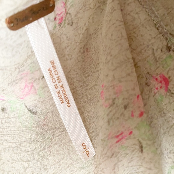 FREE PEOPLE SHEER FLORAL LACE TRIM TOP - Picture 5 of 7